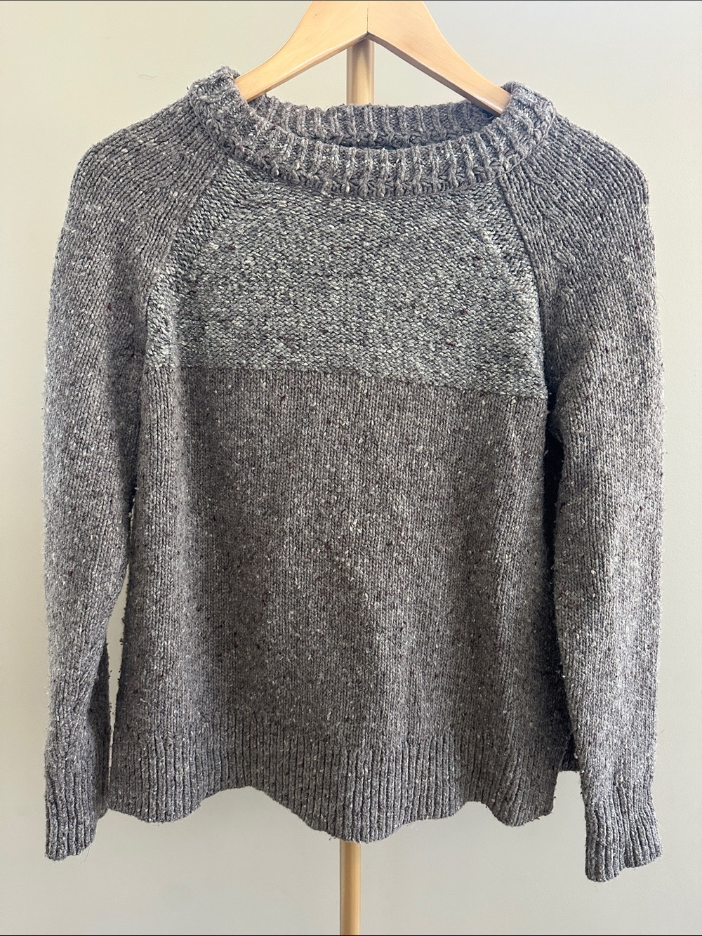 Roots Wool Blend Chunky Knit Sweater Women’s Large Brown Tan Cozy
